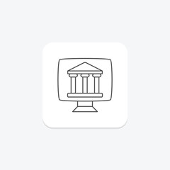 online banking thinline icon , vector, pixel perfect, illustrator file