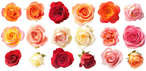 Rose flowers isolated on transparent