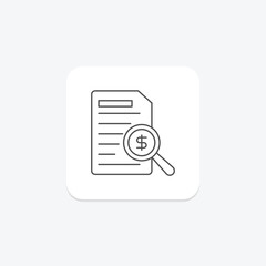 Audit thinline icon , vector, pixel perfect, illustrator file