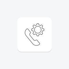 call management thinline icon , vector, pixel perfect, illustrator file