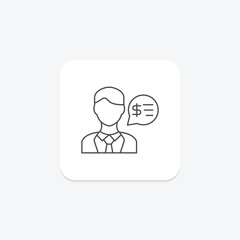 Financial Advisor thinline icon , vector, pixel perfect, illustrator file