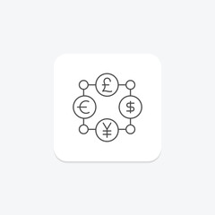 Money Network thinline icon , vector, pixel perfect, illustrator file