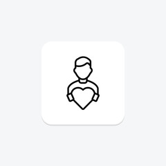 Compassion line icon , vector, pixel perfect, illustrator file