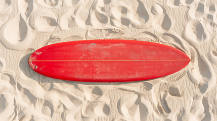 Retro red surfboard
