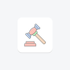 Justice lineal color icon , vector, pixel perfect, illustrator file
