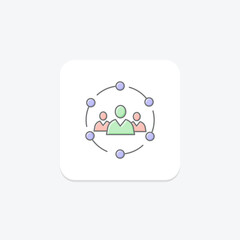 Community lineal color icon , vector, pixel perfect, illustrator file