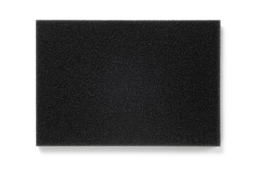 Black sponge isolated on white background. Packaging shockproof material