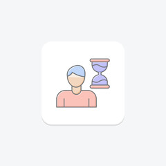Patience lineal color icon , vector, pixel perfect, illustrator file