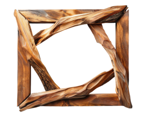 Rustic wooden frame, cut out