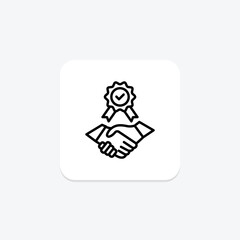 Trustworthiness line icon , vector, pixel perfect, illustrator file