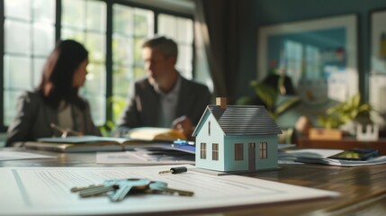 The house model on desk