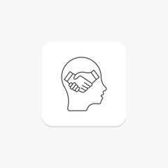 Empathy thinline icon , vector, pixel perfect, illustrator file