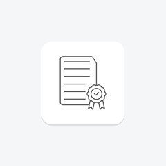 Authenticity thinline icon , vector, pixel perfect, illustrator file