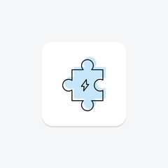 Fototapeta premium Energy Solutions color shadow thinline icon , vector, pixel perfect, illustrator file