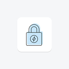 Energy Security color shadow thinline icon , vector, pixel perfect, illustrator file