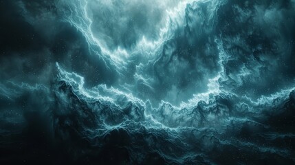  A storm scene in the night sky, featuring clouds and stars at its heart