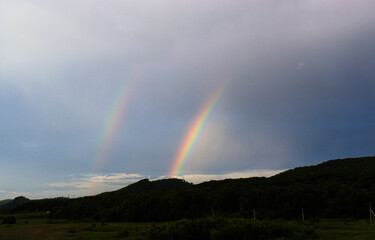 rainbow in the mountains