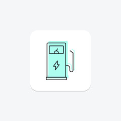 Energy Fuel Pump color shadow thinline icon , vector, pixel perfect, illustrator file