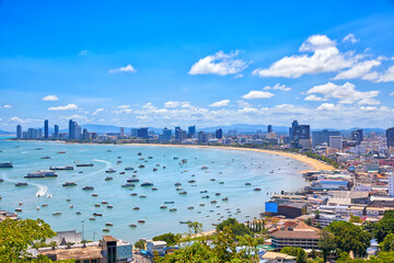Fototapeta premium Pattaya city skyline viewpoint from Pratumnak Hil, Thailand
