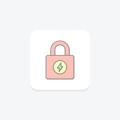 Energy Security lineal color icon , vector, pixel perfect, illustrator file