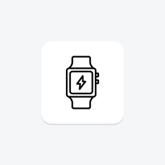 Energy Smart Watch line icon , vector, pixel perfect, illustrator file