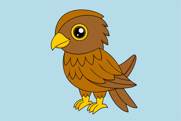 Adorable Hawk Vector Graphic For Web And Print. Premium Hawk Illustration Featuring Dynamic Design Perfect For Websites, Print Materials, Digital Content, And All Creative Projects