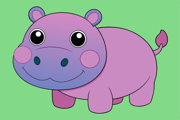 Adorable Hippopotamus Vector Graphic For Web And Print. Premium Hippopotamus Illustration For All Creative Projects