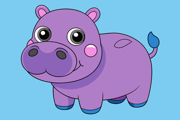 Adorable Hippopotamus Vector Graphic For Web And Print. Premium Hippopotamus Illustration For All Creative Projects
