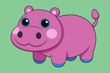 Adorable Hippopotamus Vector Graphic For Web And Print. Premium Hippopotamus Illustration For All Creative Projects