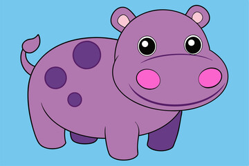 Adorable Hippopotamus Vector Graphic For Web And Print. Premium Hippopotamus Illustration For All Creative Projects