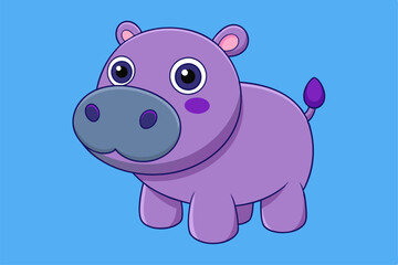 Obraz premium Adorable Hippopotamus Vector Graphic For Web And Print. Premium Hippopotamus Illustration For All Creative Projects
