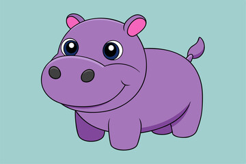 Adorable Hippopotamus Vector Graphic For Web And Print. Premium Hippopotamus Illustration For All Creative Projects