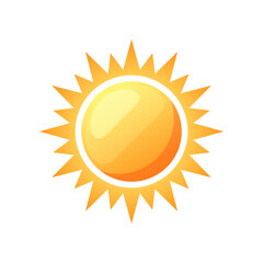 Sun vector isolated on white background.