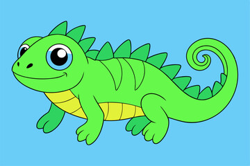 Adorable Iguana Vector Graphic For Web And Print. Premium Iguana Illustration For All Creative Projects