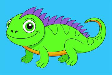 Adorable Iguana Vector Graphic For Web And Print. Premium Iguana Illustration For All Creative Projects