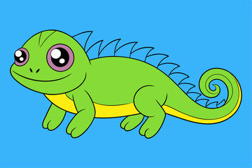 Adorable Iguana Vector Graphic For Web And Print. Premium Iguana Illustration For All Creative Projects