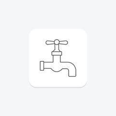 Energy Water Tap thinline icon , vector, pixel perfect, illustrator file