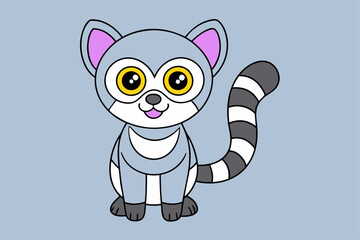 Adorable Lemur Vector Graphic For Web And Print. Premium Lemur Illustration For All Creative Projects
