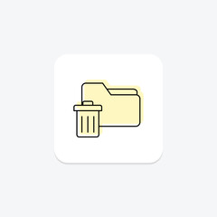 Delete Folder color shadow thinline icon , vector, pixel perfect, illustrator file