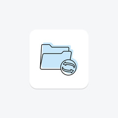 Sync Folder color shadow thinline icon , vector, pixel perfect, illustrator file