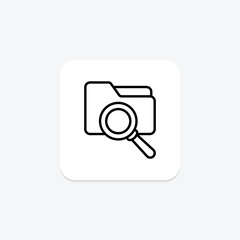 Search Folder line icon , vector, pixel perfect, illustrator file