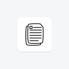 Documents line icon , vector, pixel perfect, illustrator file