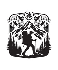 Fototapeta premium vector hiking vector art,graphics hikings icons set,vintage illustration hiking clipart,vector hikings flat style artwork design