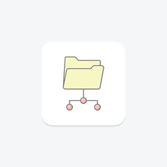 Connected Folder lineal color icon , vector, pixel perfect, illustrator file