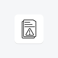 File Error line icon , vector, pixel perfect, illustrator file