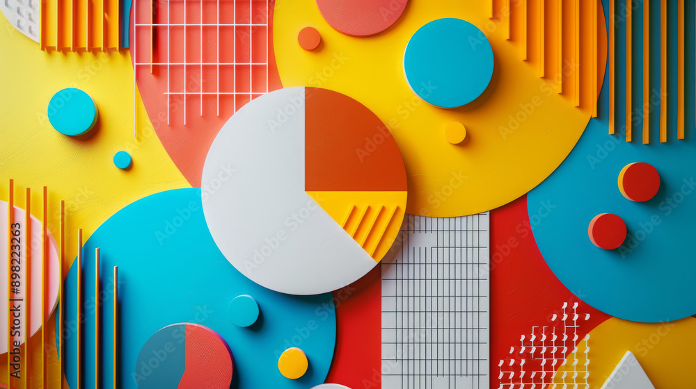 Poster a colorful abstract background with a white circle in the middle