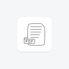 PDF File thinline icon , vector, pixel perfect, illustrator file