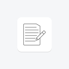 Edit File thinline icon , vector, pixel perfect, illustrator file