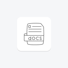 Sky Docs thinline icon , vector, pixel perfect, illustrator file