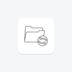 Sync Folder thinline icon , vector, pixel perfect, illustrator file